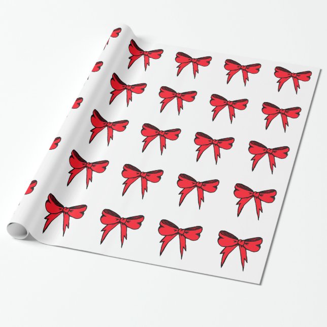 Presente Papel de envolvimento vermelho do arco da fita (Desenrolado)