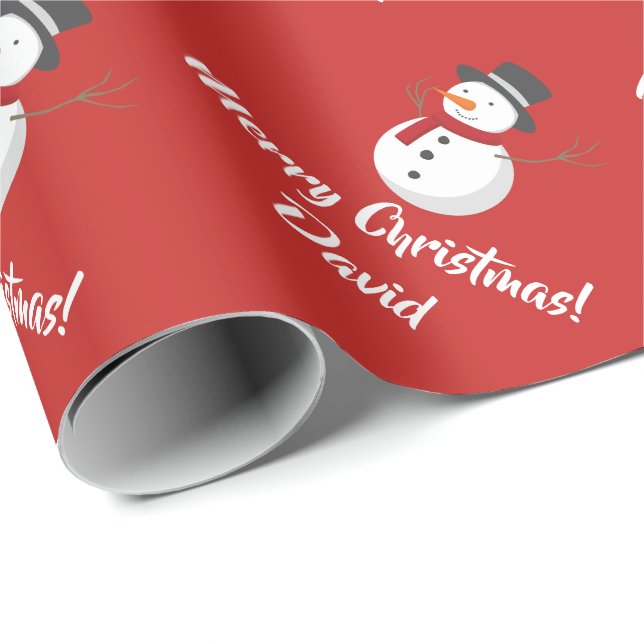 Presente Papel de envolvimento vermelho do boneco de neve (Ponta do rolo)