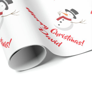 Presente Papel de envolvimento vermelho do boneco de neve
