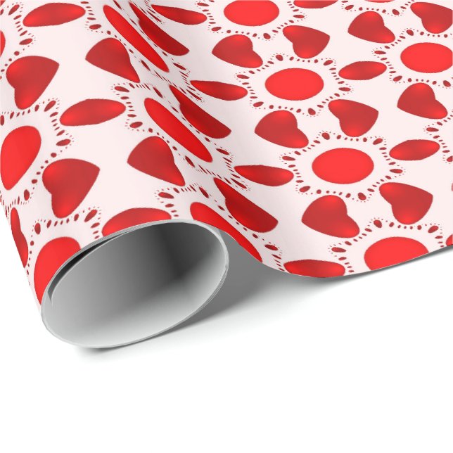 Presente Papel de envolvimento vermelho do dia dos (Ponta do rolo)