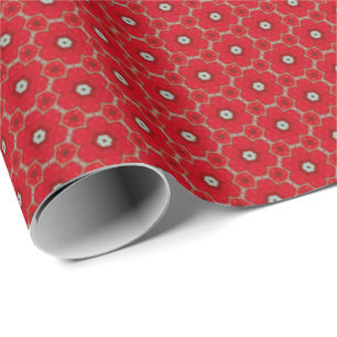 Presente Papel de envolvimento vermelho do teste padrão de