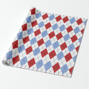Presente Papel de envolvimento vermelho e azul do teste