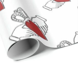 Presente Papel de envolvimento vermelho e branco do teste