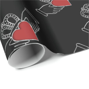 Presente Papel de envolvimento vermelho e preto do teste