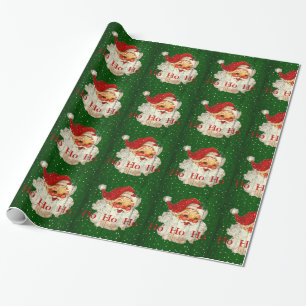 Presente Papel de envolvimento vermelho verde de Papai Noel