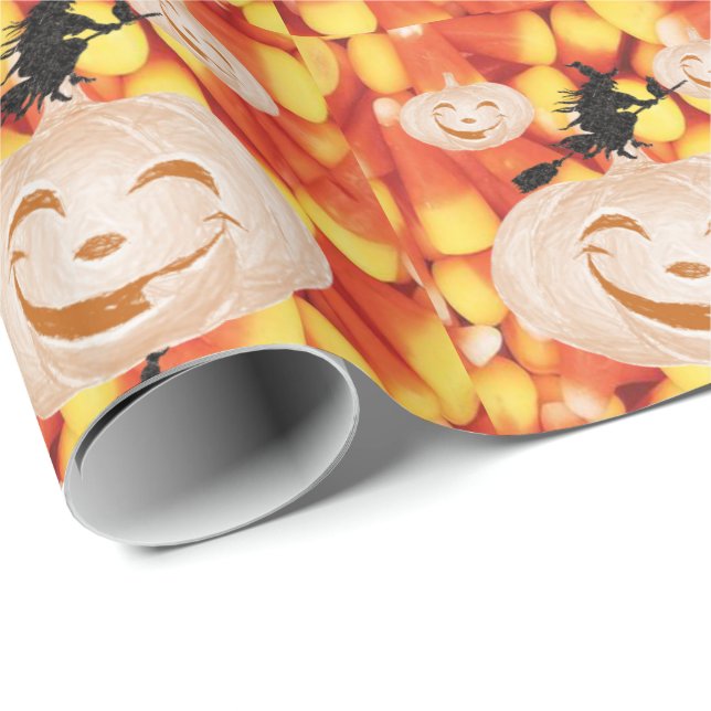 Presente Papel de Enxertamento do Halloween, Abóbora (Ponta do rolo)