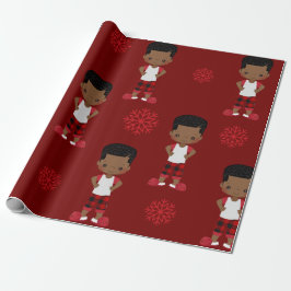 Presente Papel de escuta de natal do African American Boy