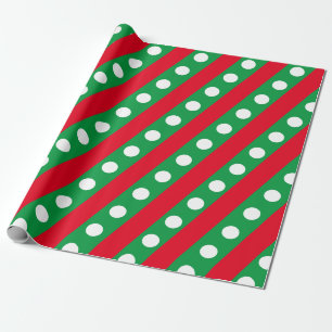 Presente Papel de estuque de Bolinhas e stripe (verde)
