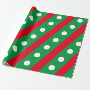 Presente Papel de estuque de Bolinhas e stripe (verde)