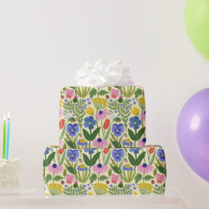 Presente Papel de Flores Silvestres Botânico Vintage