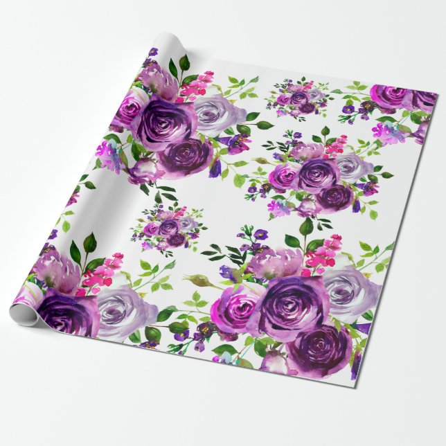 Presente Papel De Invasão De Casamento Floral (Desenrolado)