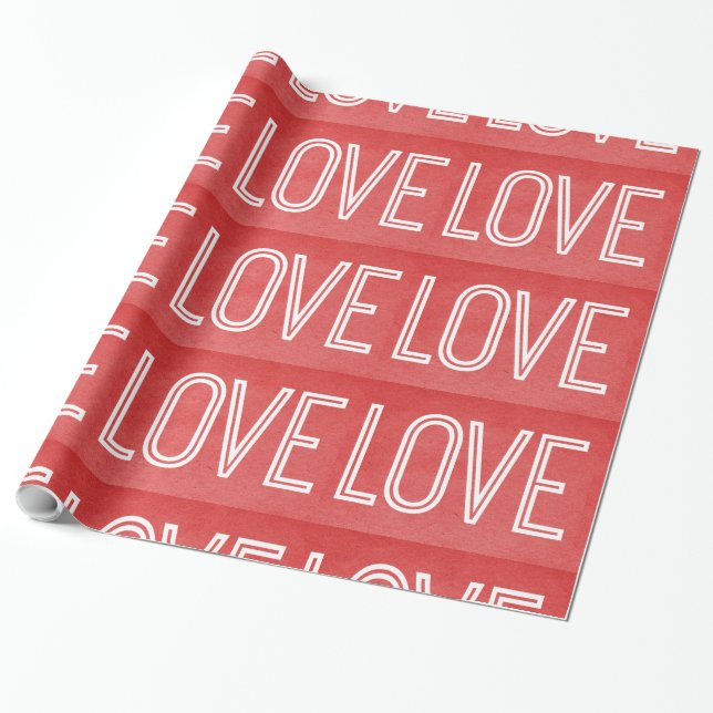 Presente Papel de Invasão do Kraft Love, Vermelho (Desenrolado)