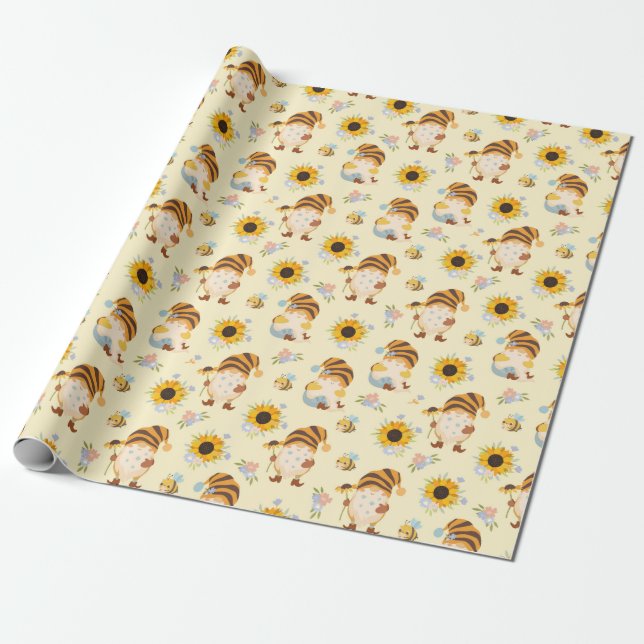 Presente Papel de Invasão dos Gnomos do Jardim (Desenrolado)