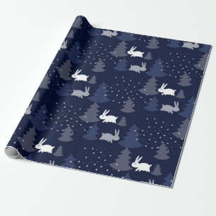 Presente Papel de inverno/Marinho de Natal bonito