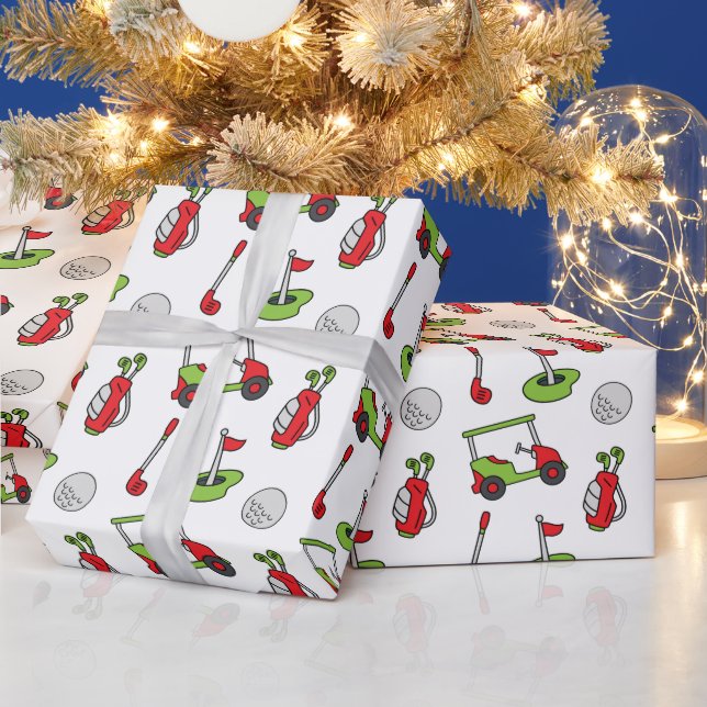 Presente Papel de mola de Natal de golfe bonito (Feriados)