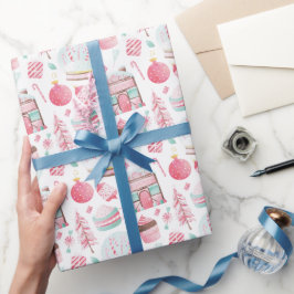 Presente Papel de mola de natal de hortelã pimenta