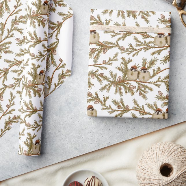 Presente Papel de mola de natal para pinheiro de pássaro (Criador carregado)