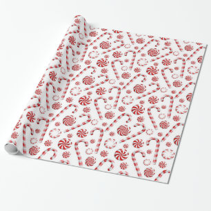Presente Papel de Mola de Natal Red White Peppermint