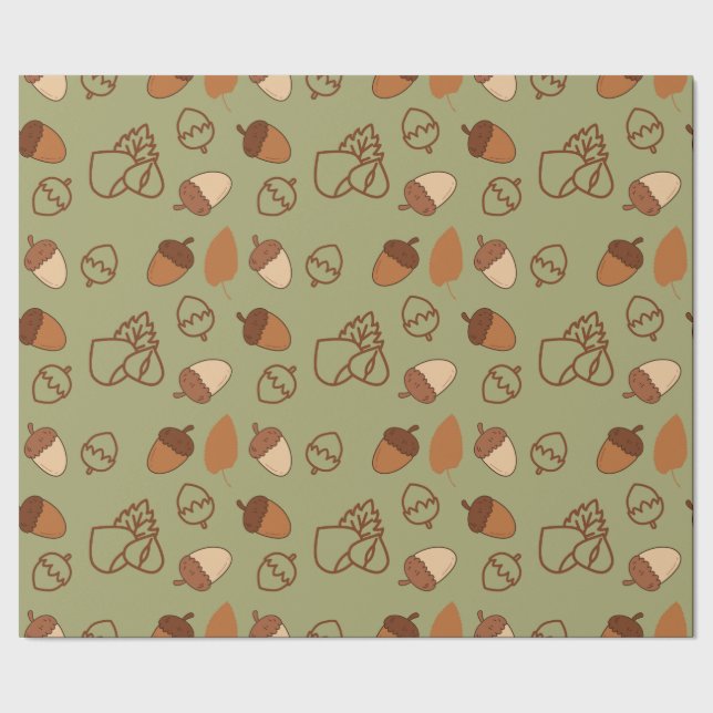 Presente Papel de mola de outono sem costura com avelã (Barra)