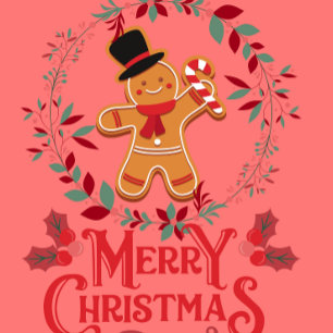 Presente papel de mola elegante de gengibre de natal