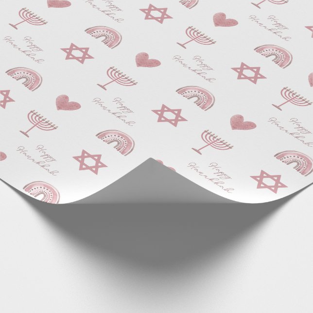 Presente Papel de mola Hanukkah, cor-de-água rosa (Ponta)