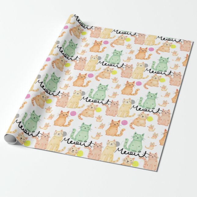 Presente Papel de mola para gatos brancos - Perfeito para (Desenrolado)