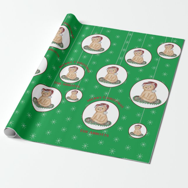 Presente Papel de mola para presentes de Natal de Kitten (Desenrolado)