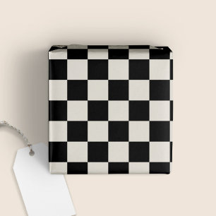 Presente Papel de mola preto e creme com controle moderno d