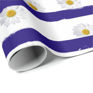 Presente Papel de Moldagem Azul Daisy