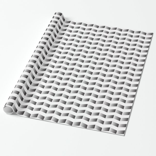 Presente Papel de moldagem Chevron Gradiente Preto e Branco (Desenrolado)
