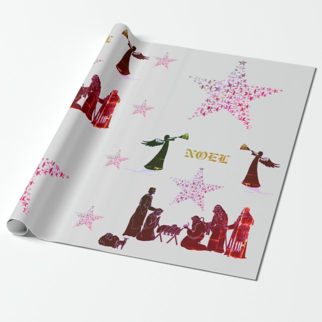 Presente Papel de moldagem das cores do feriado noel (Desenrolado)