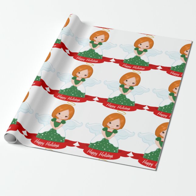 Presente Papel de Moldagem de Anjo de Natal (Desenrolado)