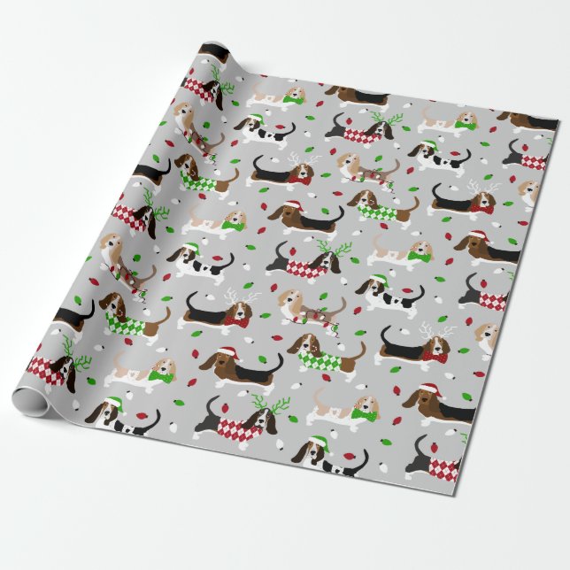 Presente Papel de moldagem de cesto de Natal (Desenrolado)