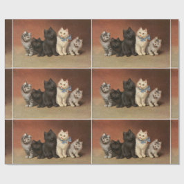 Presente Papel de moldagem de cinco gatinhos giros