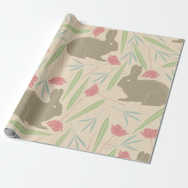 Presente Papel de moldagem de coelho primavera Meadow
