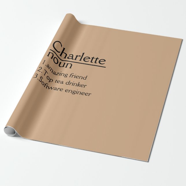Presente Papel de moldagem de definição de nome personaliza (Desenrolado)