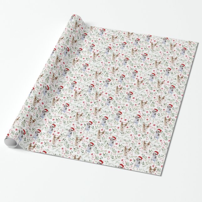 Presente Papel de Moldagem de Doggos de Natal (Desenrolado)