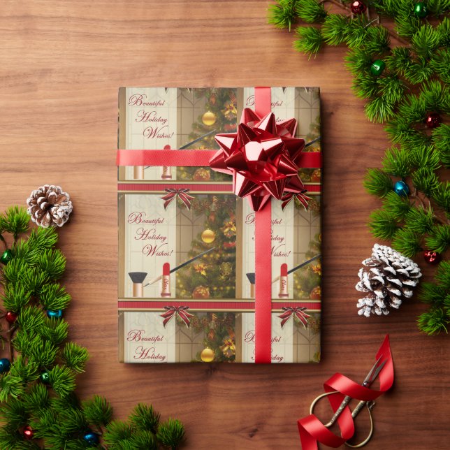 Presente Papel de moldagem de feriado de Beauty Makeup (Presente de Natal)