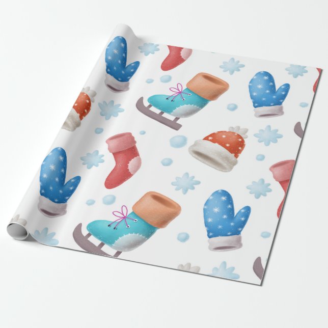 Presente Papel de moldagem de Feriado de Feriado, Skates e  (Desenrolado)