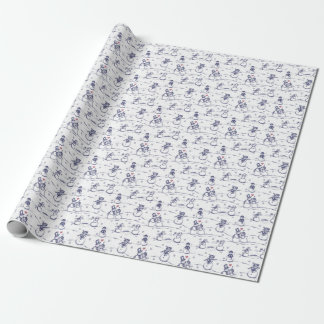 Presente Papel de moldagem de galhardetes de neve | azul