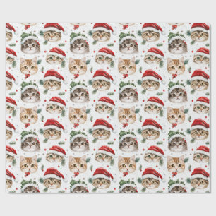 Presente Papel de Moldagem de Gato de Natal