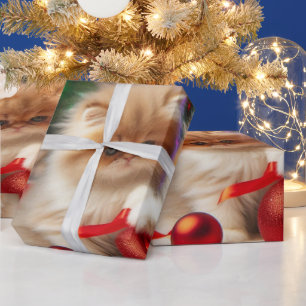 Presente Papel de moldagem de gato persa de Natal bonito