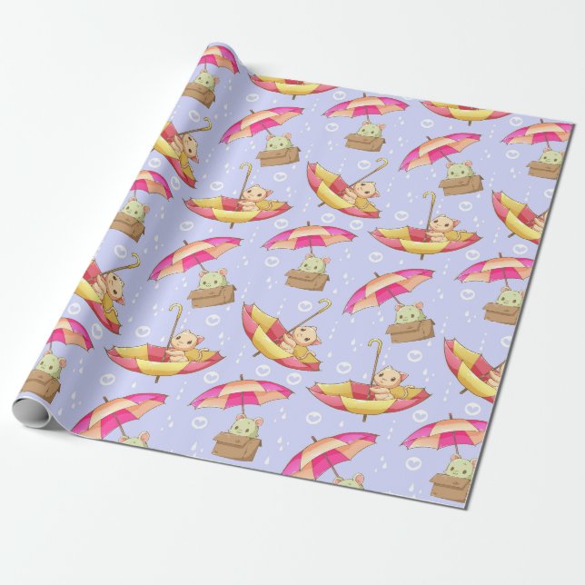 Presente Papel de moldagem de gatos adoráveis (Desenrolado)