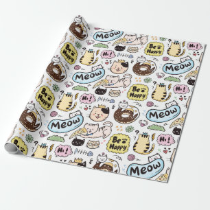 Presente Papel de moldagem de gatos adoráveis
