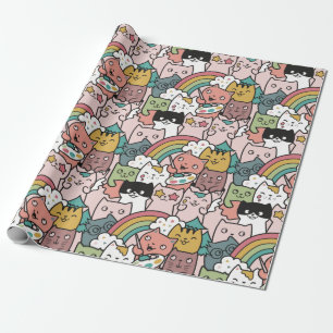 Presente Papel de moldagem de gatos adoráveis