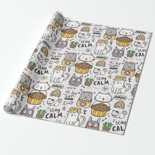 Presente Papel de moldagem de gatos adoráveis