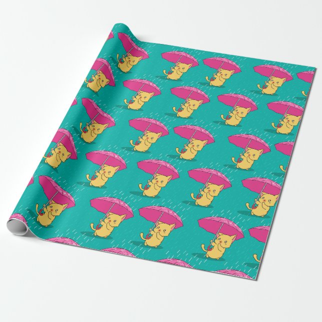 Presente Papel de moldagem de gatos adoráveis (Desenrolado)
