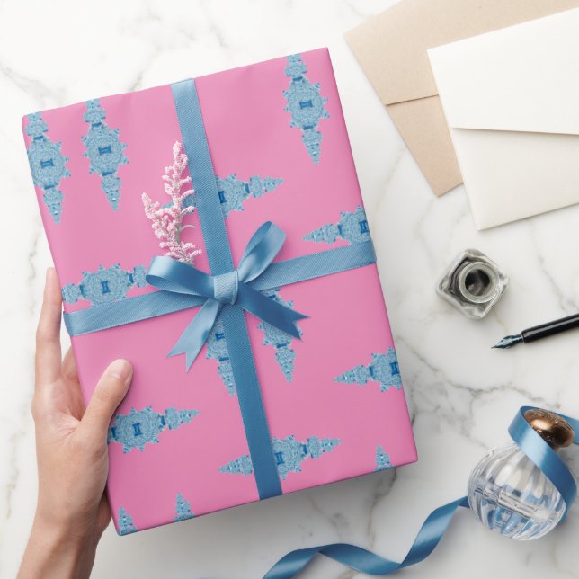 Presente Papel de moldagem de gengibre azul pintado à mão (Presentear)