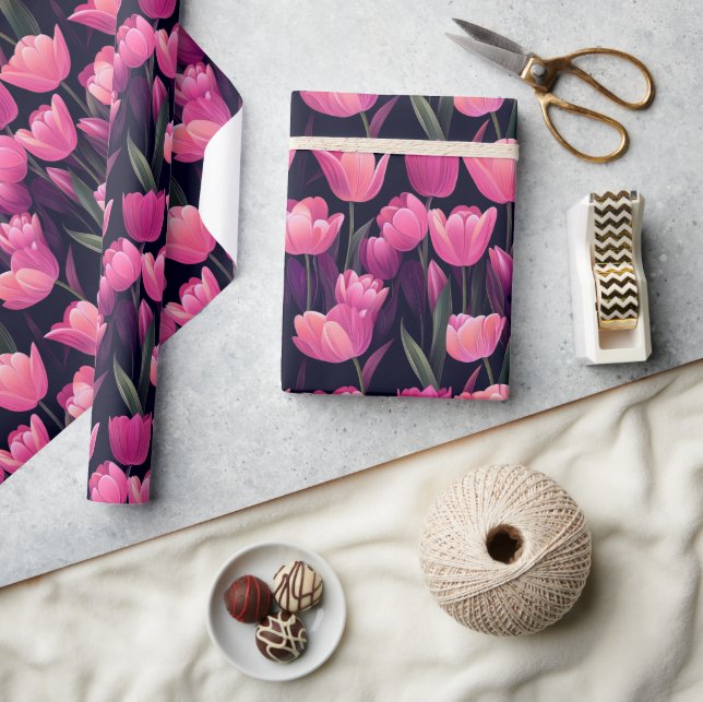 Presente Papel de moldagem de Impressão de Tulip Boho Trend (Artesanato)