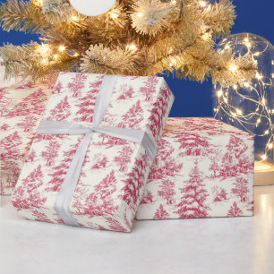 Presente Papel de moldagem de madeira de Natal Vermelho